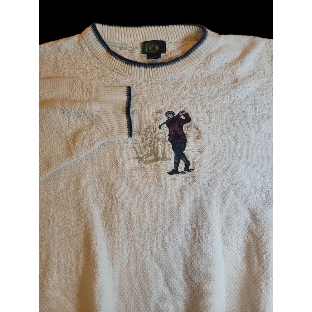 Vintage Fairway Sport Golf Sweater XL Steve Stricker USA Cotton Embroidered